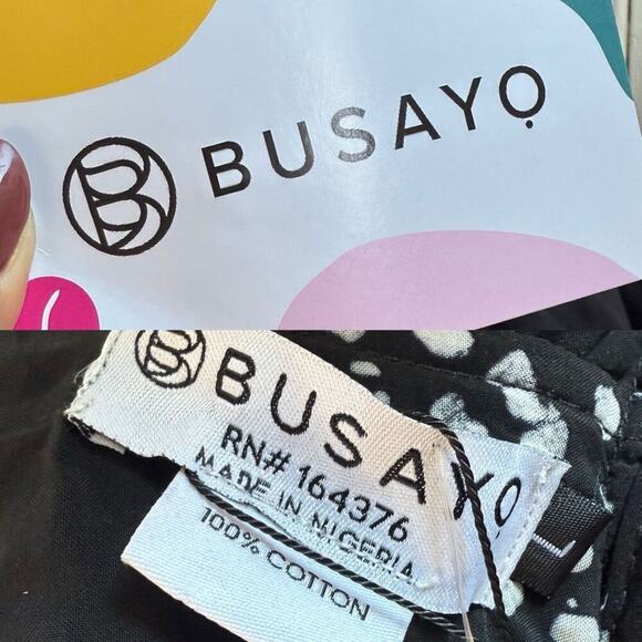 Busayo Black Yellow Puff Sleeve Print Maxi Dress - Picture 9 of 13